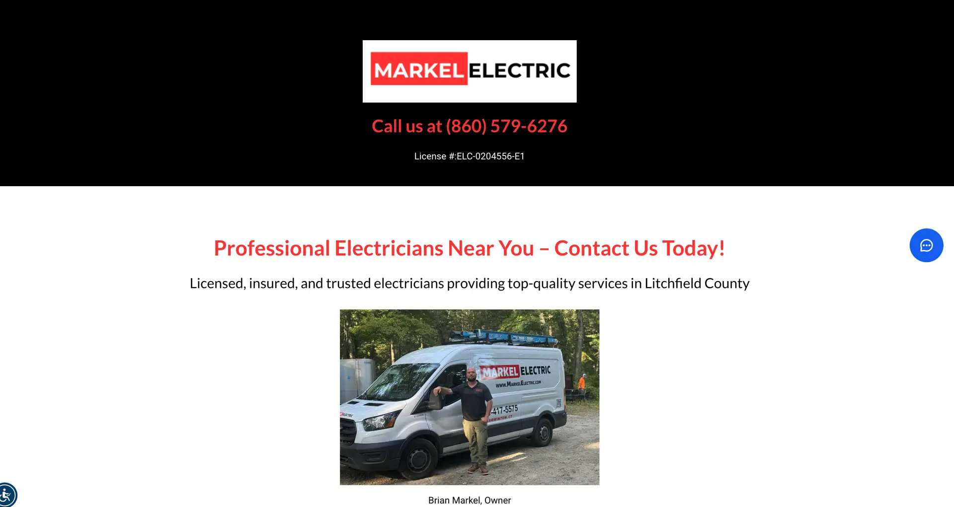 markel electric landing page